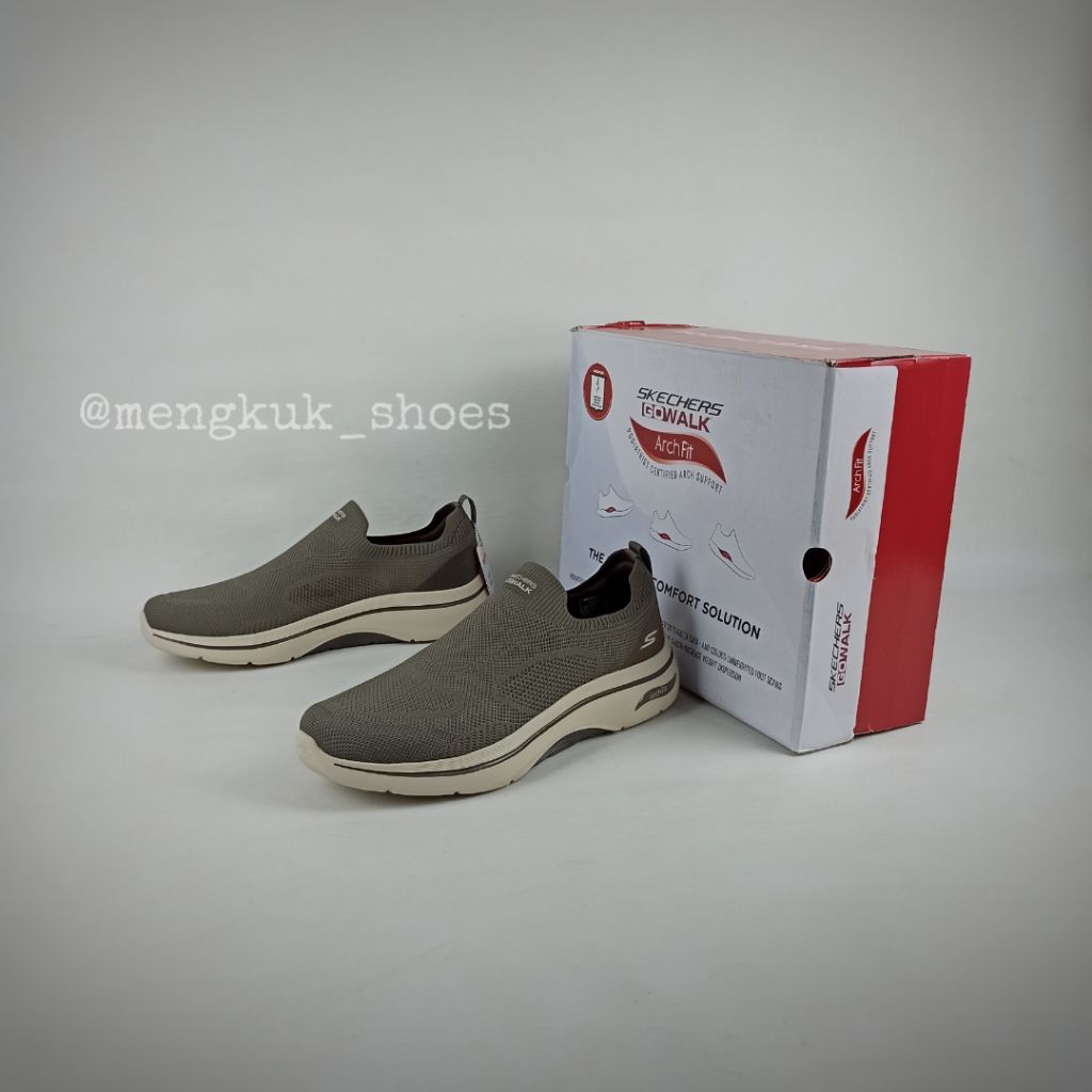 Sneakers Slip Skechers Go Walk Arch Fit 2.0 KNITTED RELIEF BNIB TAUPE Original size 45 - SEPATU SLIP