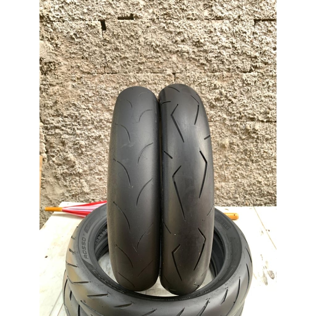 sepasang ban softcompond merk mizle mr01&mp27 size 90/80 ring 14