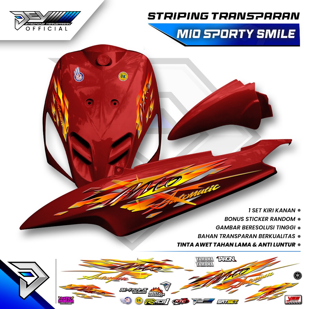 STRIPING TRANSPARAN MIO SPORTY & MIO SMILE | VARIASI ORIGINAL | STICKER YAMAHA MIO