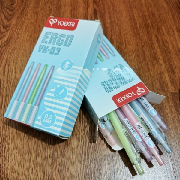 

1 Kotak Isi 12 Pcs Pena Gel Klik YOEKER ERGO YK-03