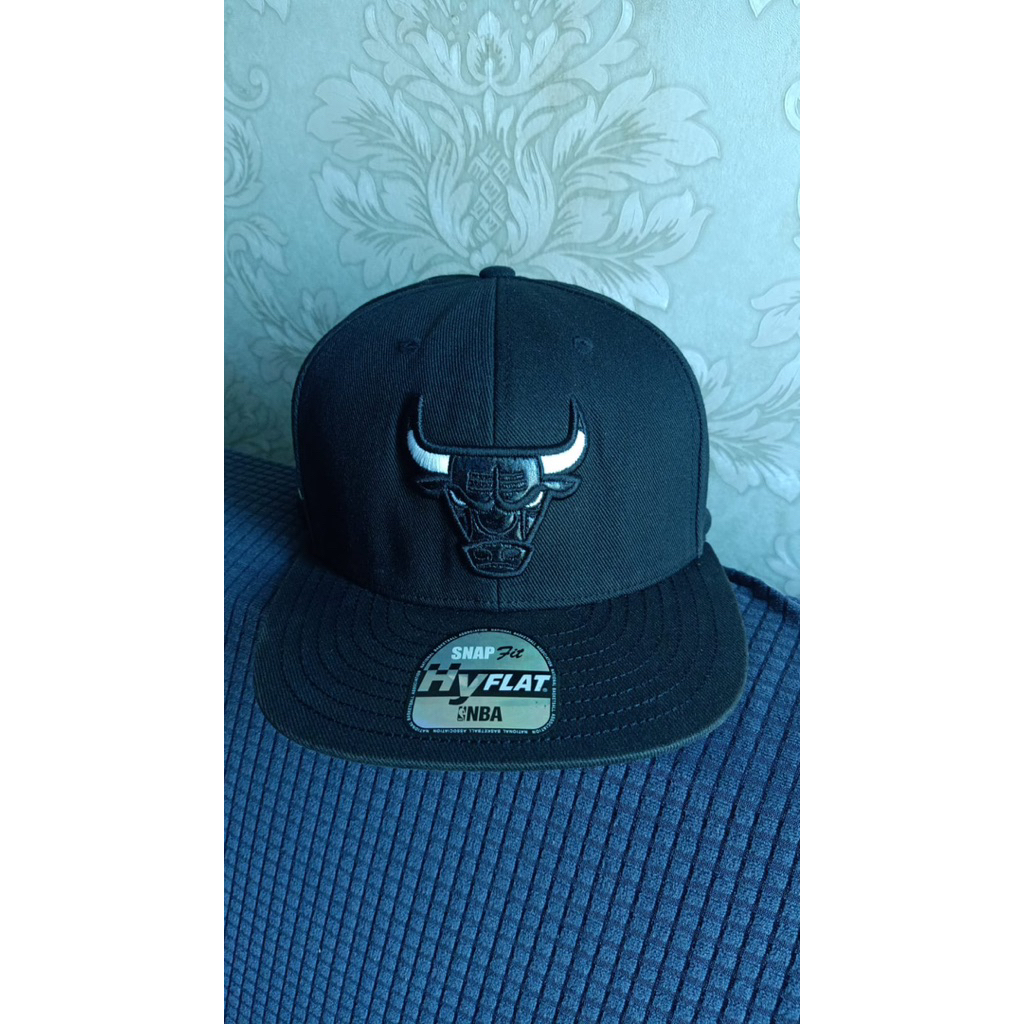 Topi snap NBA  Chicago Bulls Bordir tebal Free size