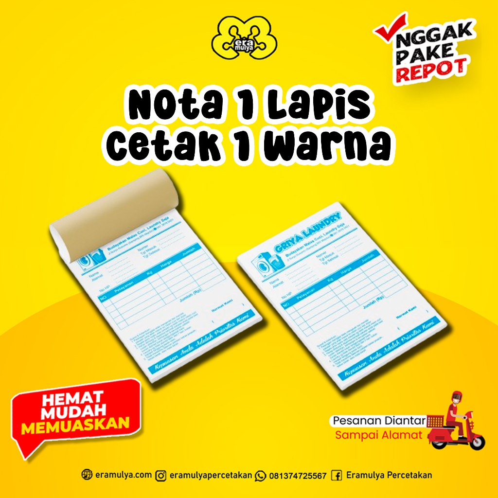 

Cetak Nota 1 Lapis Cetak 1 Warna TInta