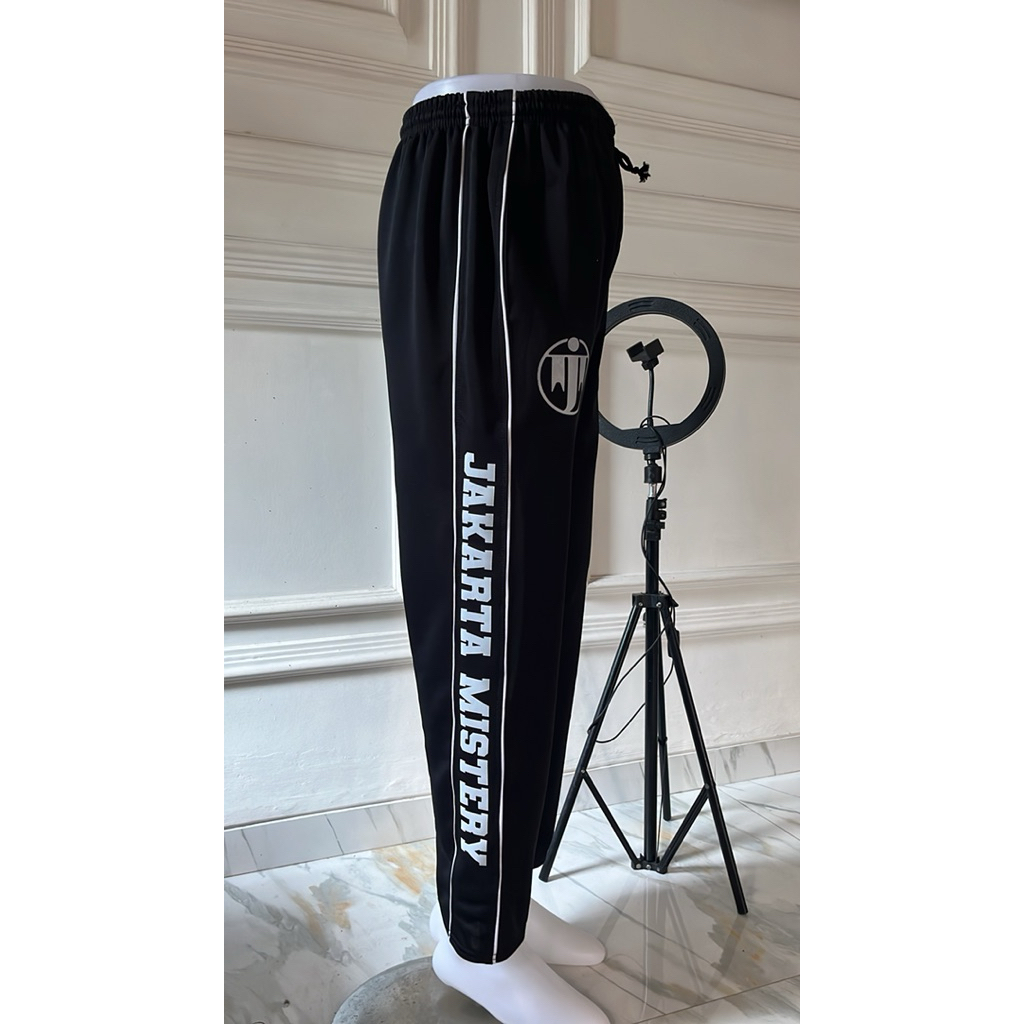 Celana panjang list dua emboss dtf JAKARTA MISTERY