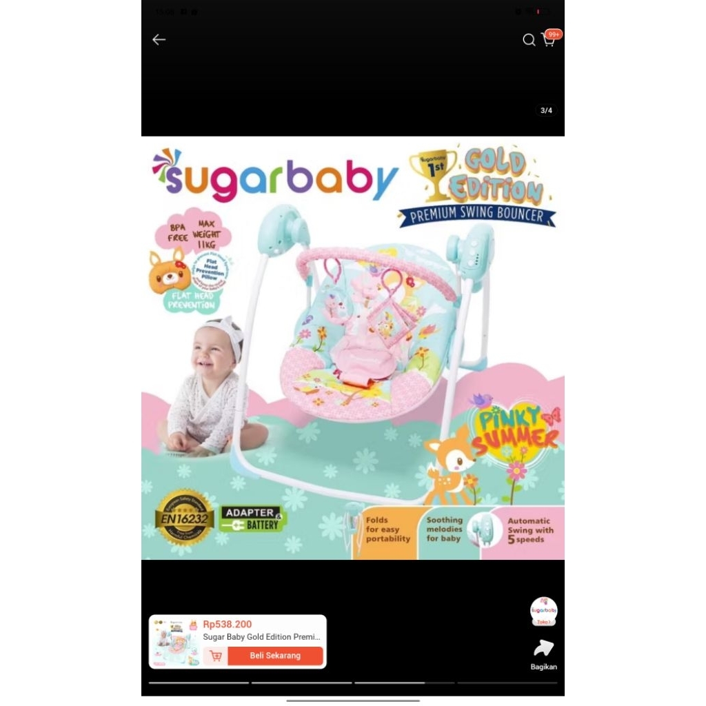 (PRELOVED) SUGAR BABY Swing baby