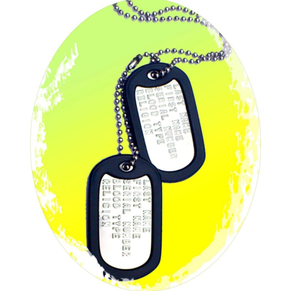 (CUSTOM ) kalung dogtag ambon Tag DOFF klg uk 3,2mm /kalung besi putih ambon