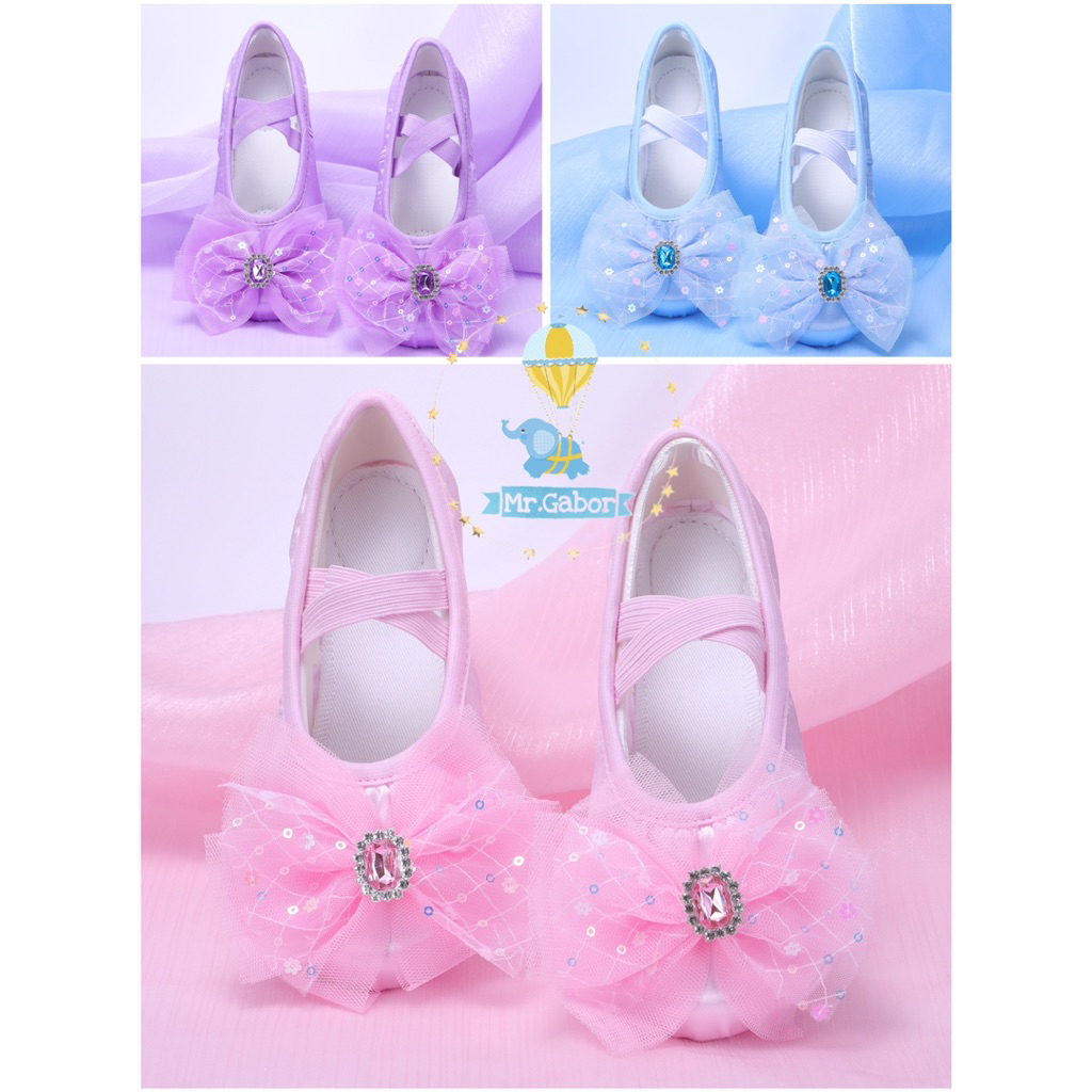 [Mr.Gabor] Sepatu tari balet kristal manik premium 23 - 29 / ballerina shoes