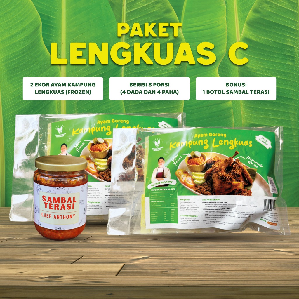 

PAKET C - Ayam Goreng Kampung Lengkuas by Chef Anthony – 2 Ekor Resep Otentik Praktis Tanpa Pengawet