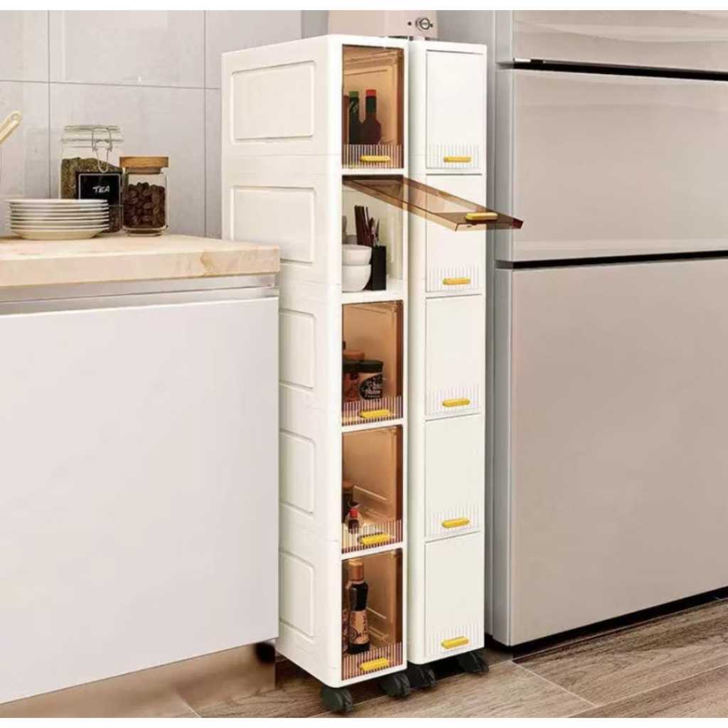 Lemari Plastik Lipat Lemari Susun Serbaguna Storage Box Multifungsi 4 Tingkat