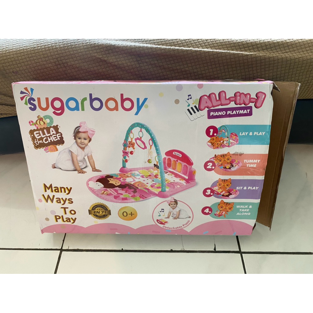 Preloved Like New ✅ Sugar Baby All in 1 Piano Playmat - Ella The Chef (Pink)