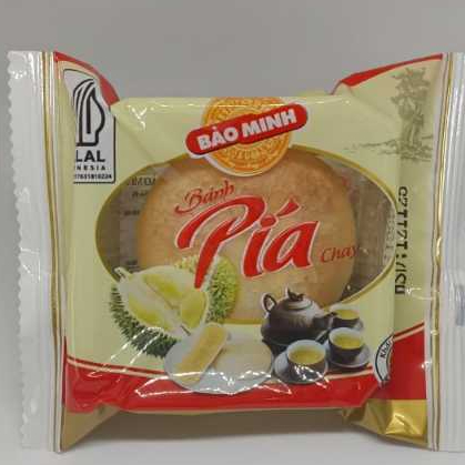 

Pia Durian Vietnam Banh Pia Chay HALAL 50gr - Pia Duren Bao Minh - Kemasan Pack