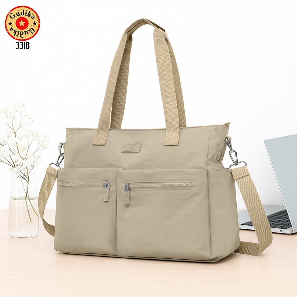 GUDIKA 3318 Tas Wanita Anti Air Waterproof Tote Bag Selempang Tas Kerja Kuliah Travel Fashion Wanita