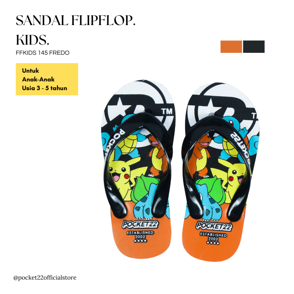 POCKET22 SANDAL MOTIF ANAK-ANAK FFKIDS 145 FREDO UNTUK USIA 3 - 5 TAHUN TERBARU