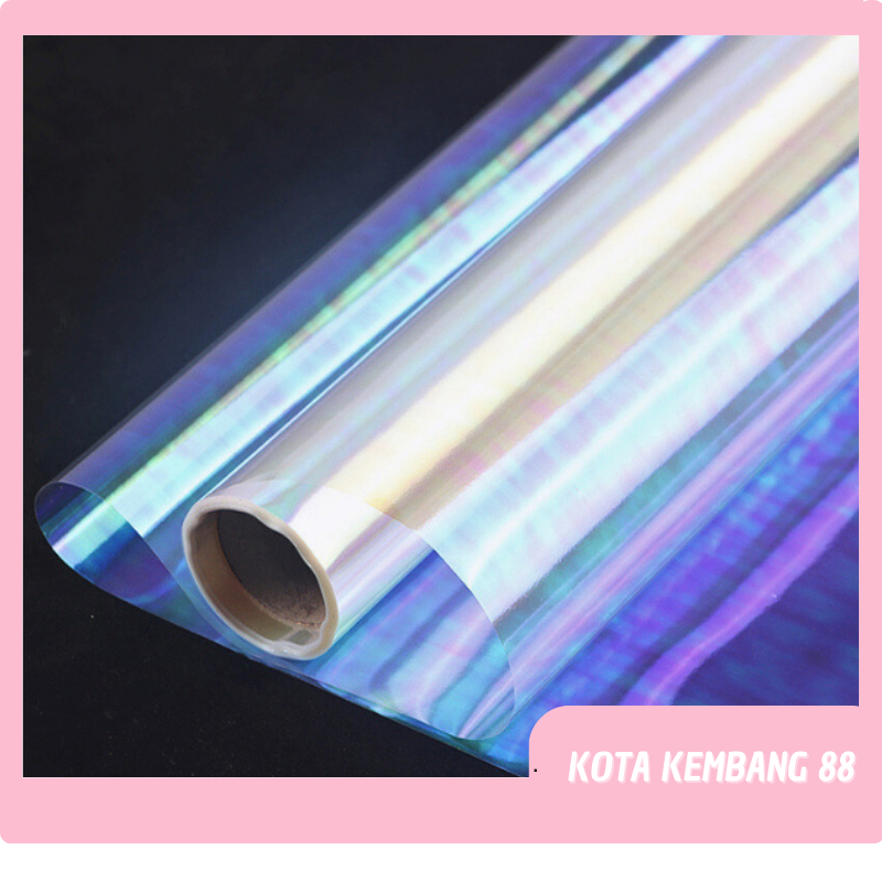 

Wrapping Paper Plastik OPP Rainbow HOLOGRAM Kertas Buket Cellophane ROLL/GULUNGAN RL01