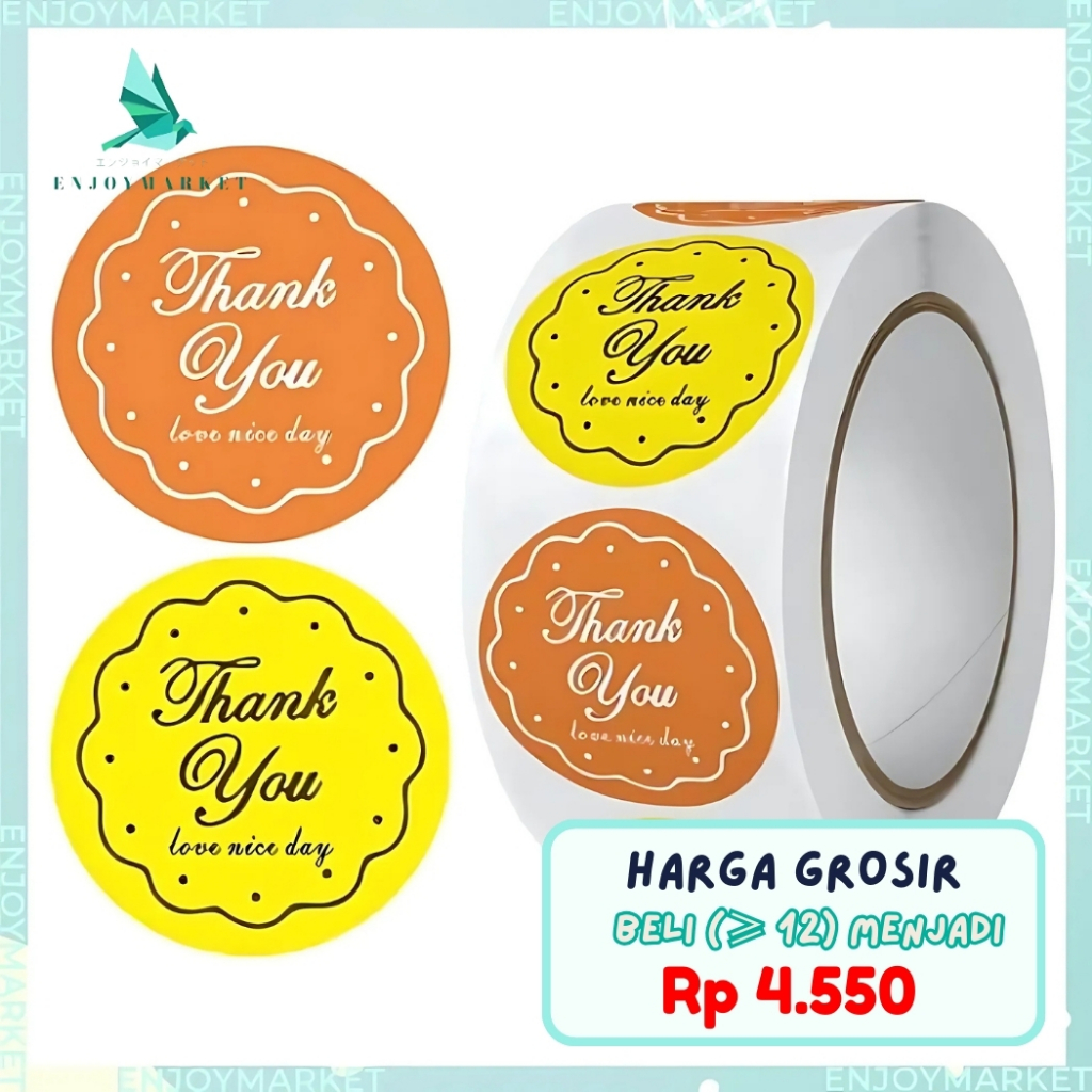 

Stiker Thank You Roll Isi 500 Pcs Sticker Label Terima Kasih Buat Tempel di Box Makanan