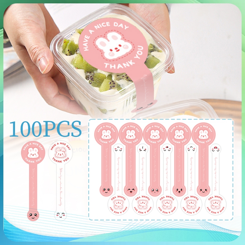 Sticker Label Thank You Label Makanan Sticker Makanan 100 Pcs Stiker Terima Kasih Bubuk Thank You