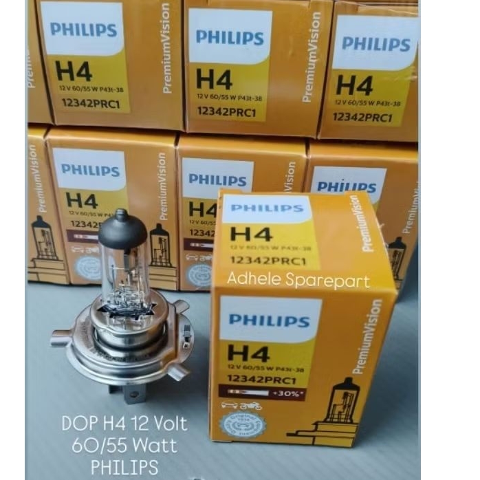 PHILIPS (ORI) Bohlam /DOP H4 12 Volt 60/55 Watt Jazz Ertiga Brio Mobilio Freed Karimun