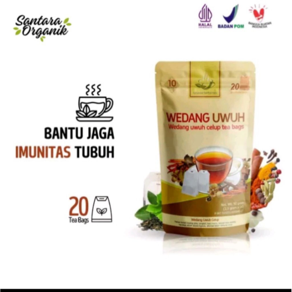 

Wedang Uwuh. Menghangatkan tubuh & menjaga daya tahan tubuh agar selalu bugar dan sehat. Teh celup isi 20 kantong. original produk Tazakka. Berbadan BPOM