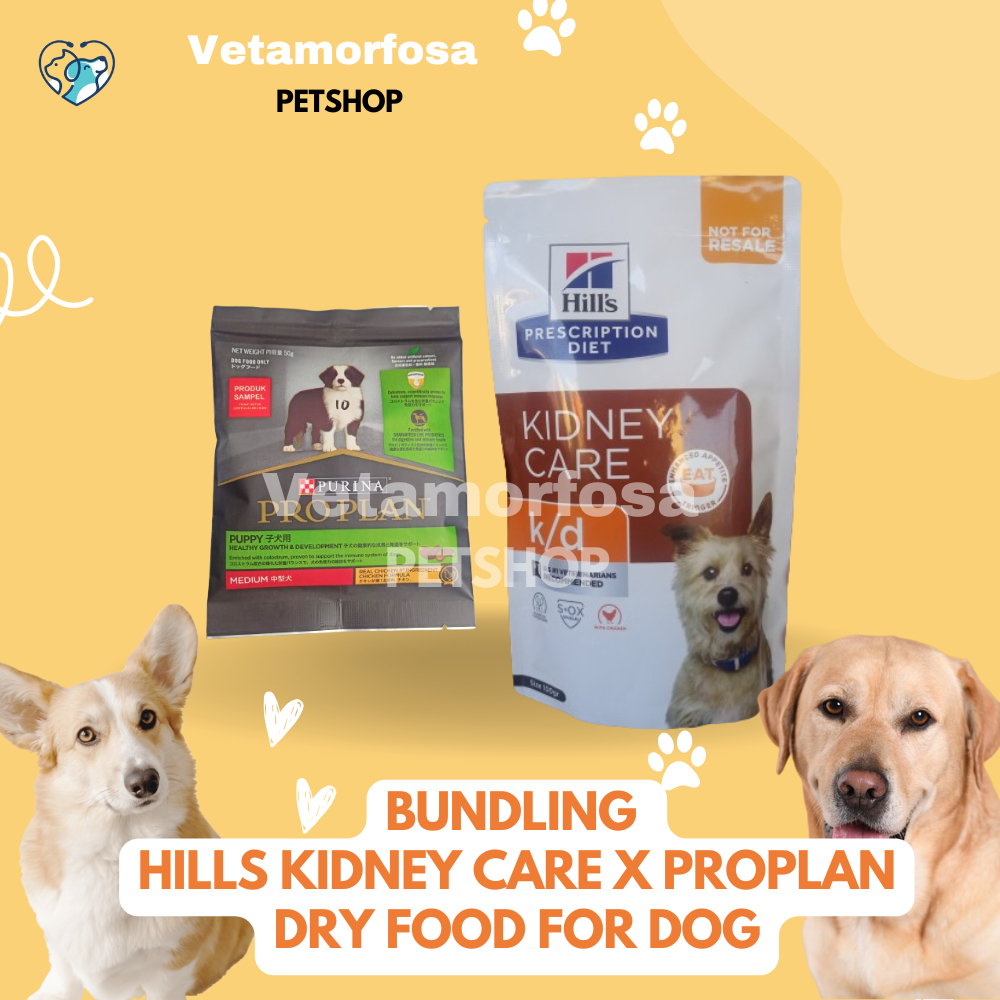 BUNDLING HILLS PRESCRIPTION KIDNEY CARE X PROPLAN PUPPY | HILLS PRESCRIPTION KIDNEY CARE 100GR | PRO
