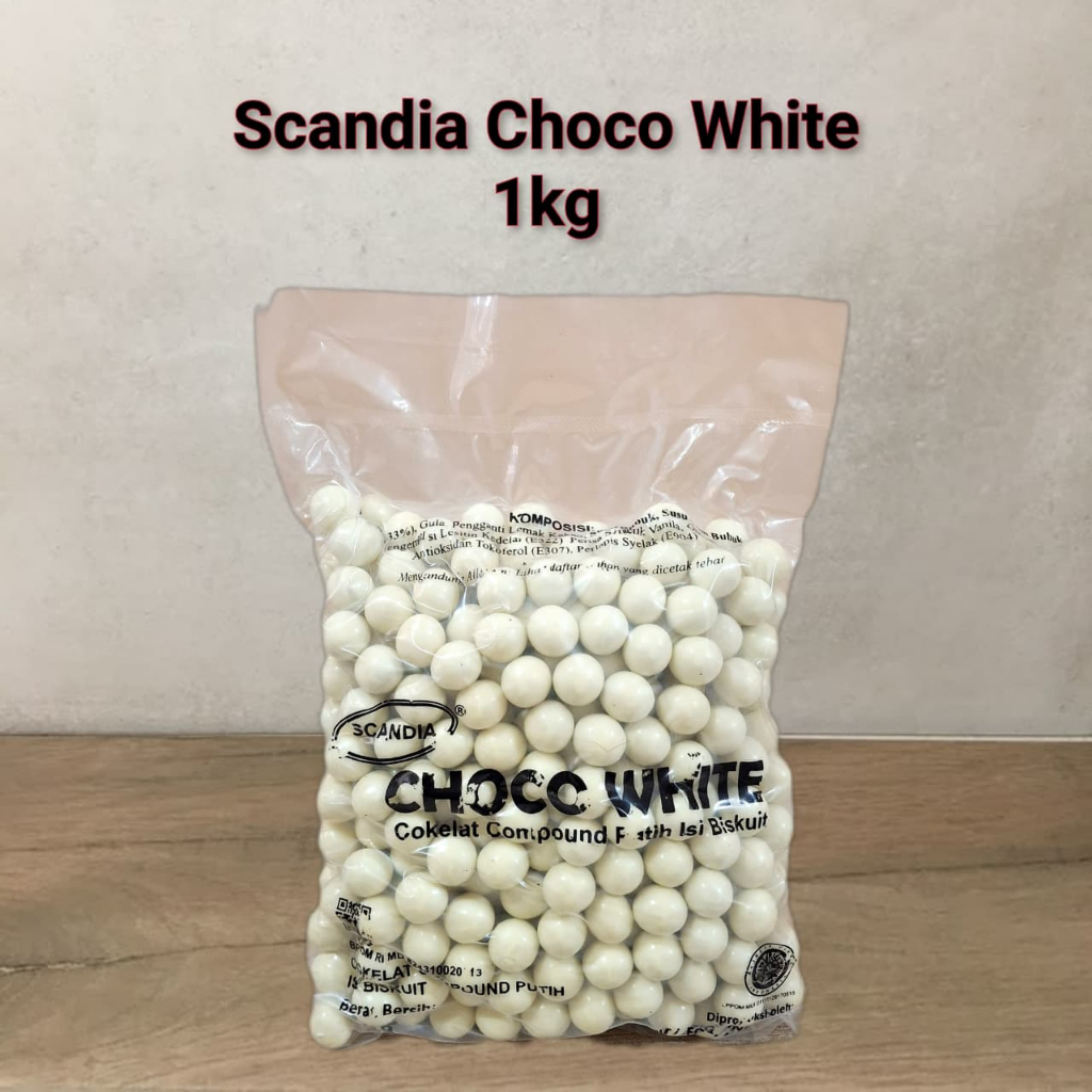 

Coklat Scandia choco white coklat vanilla isi biskuit hitam 1kg ( ds bgr )