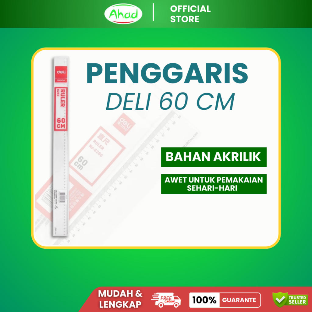 

Penggaris Sekolah | Penggaris Deli 60cm | Penggaris Lurus | Penggaris Bangunan