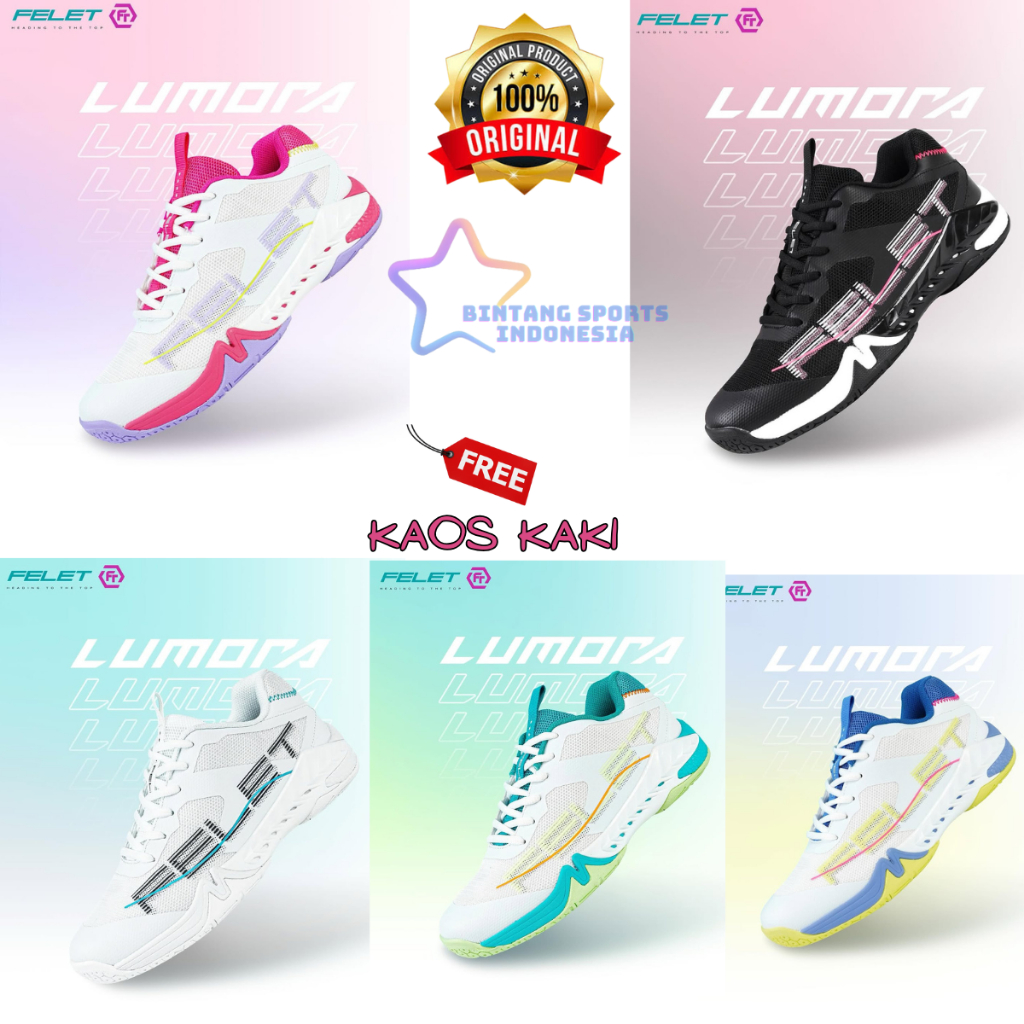 FELET LUMORA Badminton Shoes - Sepatu Badminton Felet Original