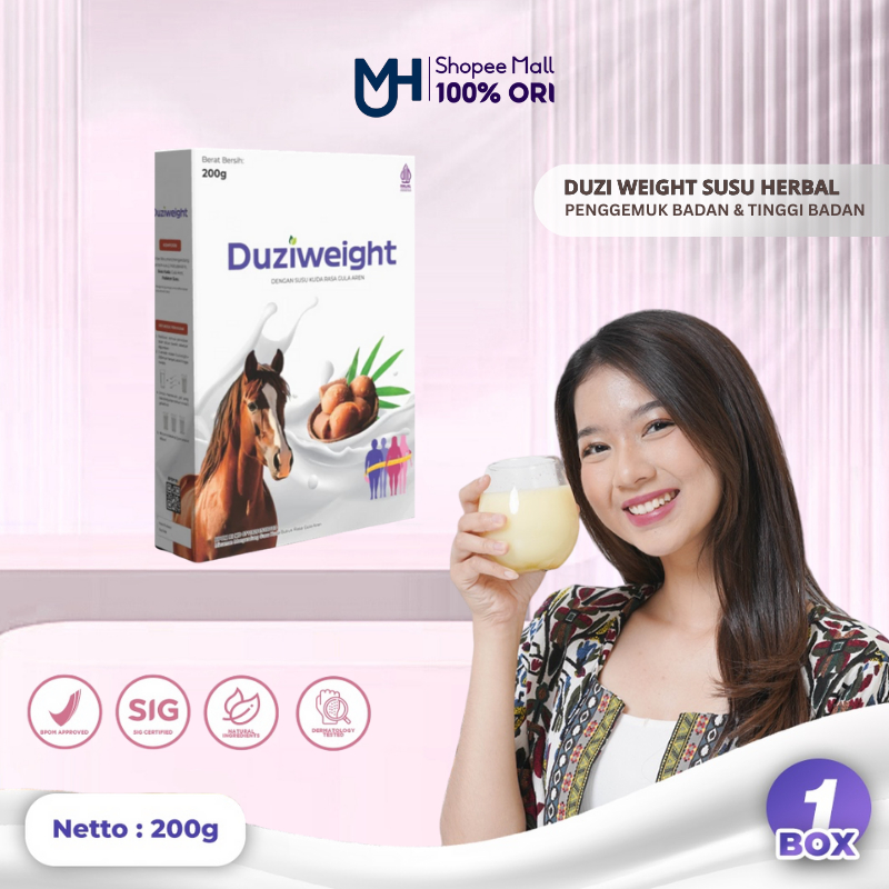 

Duzi Weight - Susu Kuda Penambah Berat Badan 1-10 Kg 1 Box 200gr Nutrisi Tubuh Herbal Alami