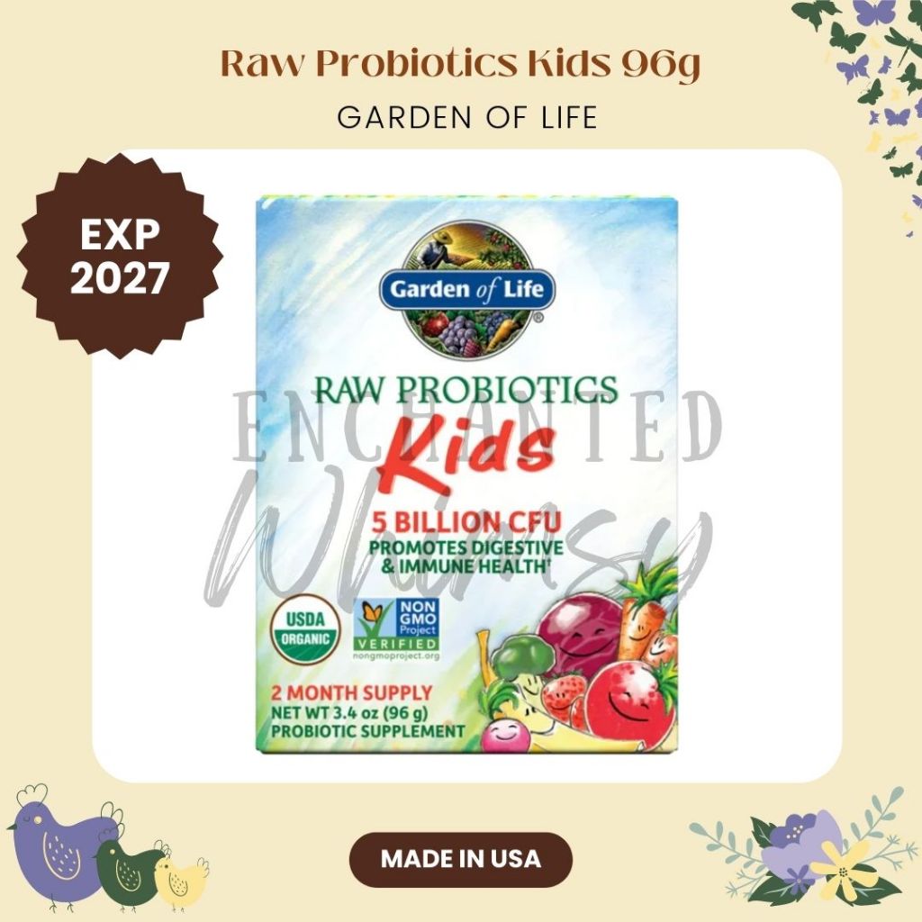 Raw Probiotics Kids 5 Billlion Garden of Life 96 g probiotic anak probiotik bubuk kesehatan pencerna