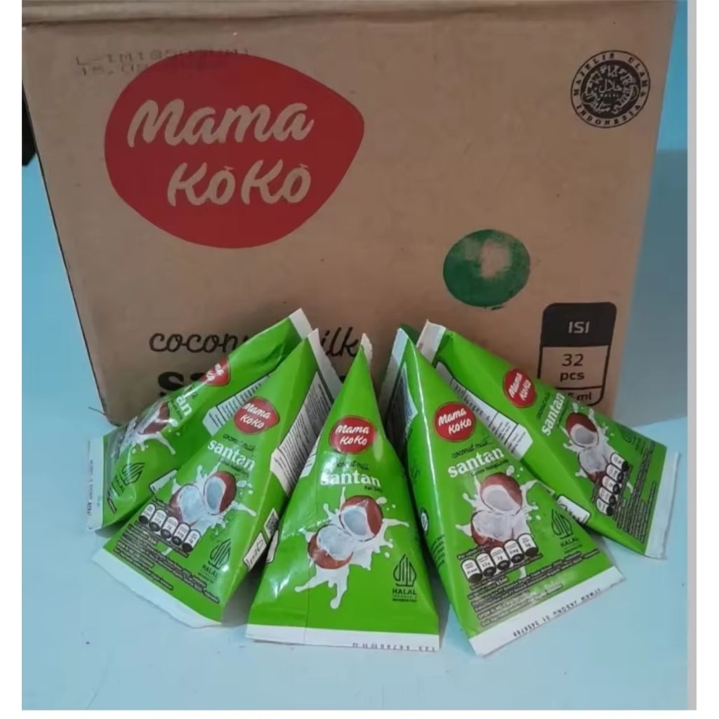 

mama coco santan kelapa 65ml, 1 karton isi 32 pack