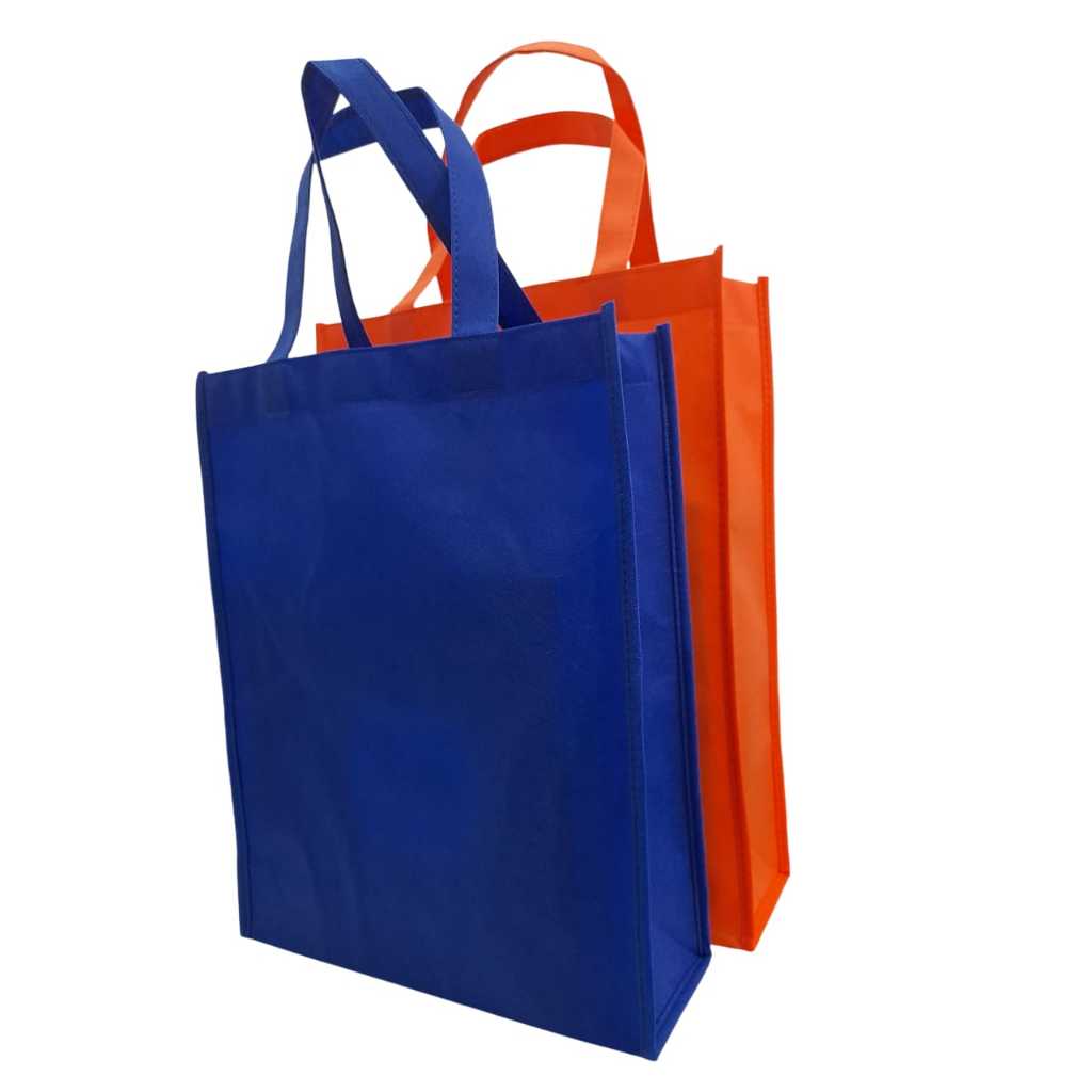 

Tas Spunbond Tas Kain full jahit uk 40x30x10 cm dengan tebal 75 gsm & 100 gsm