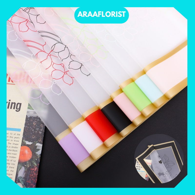

Kertas Buket Bunga List Gold Flower Wrapping Cellophane Florist KB087