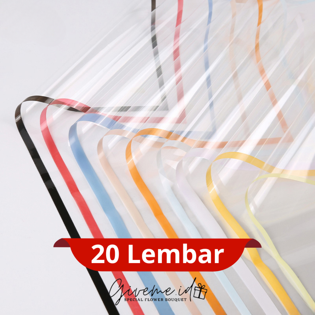

Cellophane OPP 20 Lembar Frame Warna Transparan Bening Kertas Buket Frame Waterproof Wrapping 1 Pack