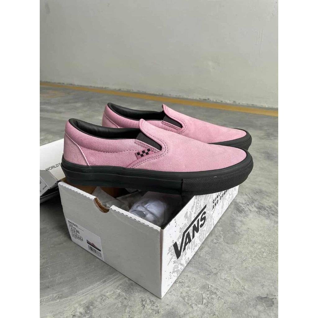 VANS SLIP ON SKATE PINK BLACK ORIGINAL