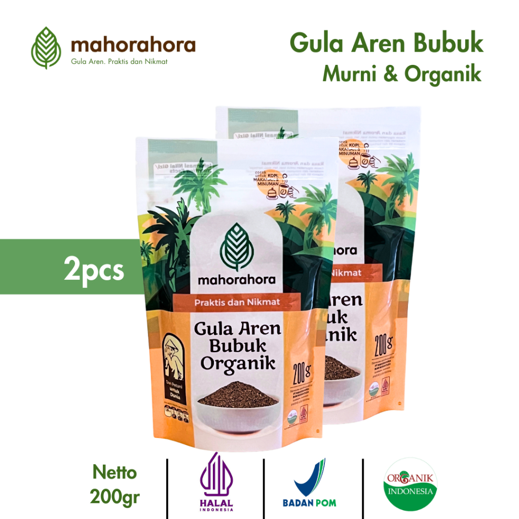 

Gula Aren Bubuk Murni dan Organik Mahorahora 200gram - 2pcs