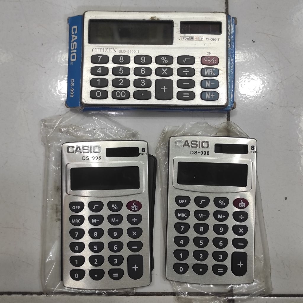 

Set 3 Kalkulator Saku RUSAK Citizen Casio