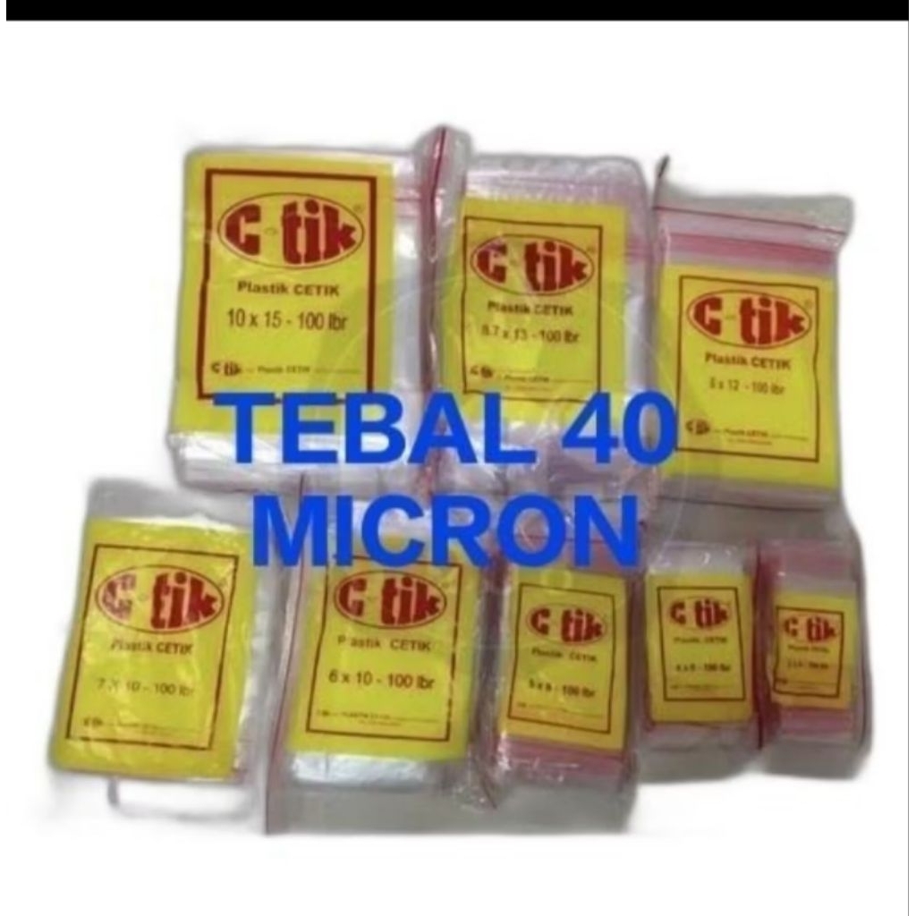 Plastik Klip Cetik C-tik ctik Ziplock 12 x 20 Ctik 40 Micron - Lebih tebal