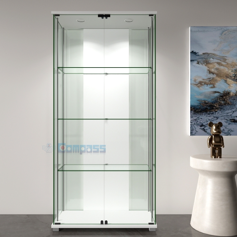 DX9 Lemari Pajangan Display Cabinet Etalase 3 Rak Kaca Besar Pajang Tas Tempat Koleksi Diecast Actio