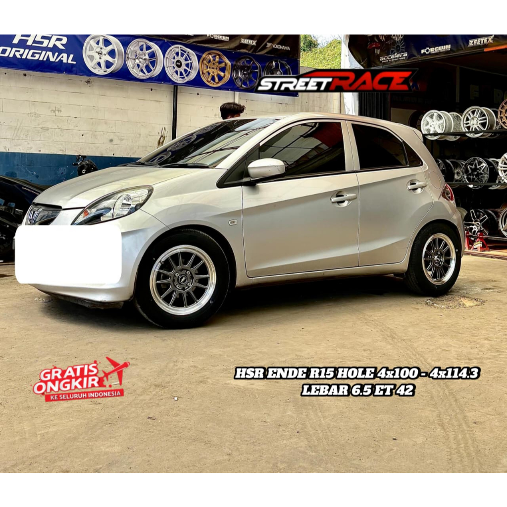 PROMO VELG MOBIL BRIO HSR ENDE RING 15 +BAN ACCELERA 185 55 RING15