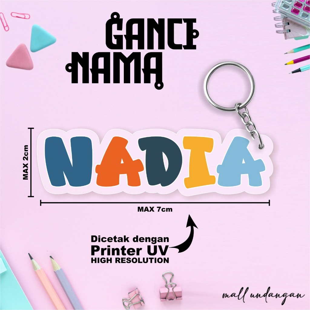 GANTUNGAN KUNCI CUSTOM TULISAN - GIFT GANCI AKRILIK - SOUVENIR GANTUNGAN KUNCI GRAFIR