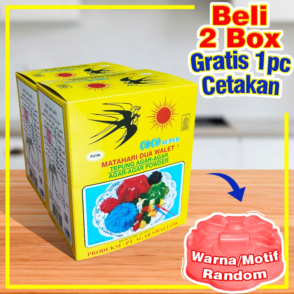 

AGAR SWALLOW COCO Super 1 box isi 12pcs (7gr/pcs) | Dapatkan Cetakan Agar-Agar setiap pemesanan 2 box
