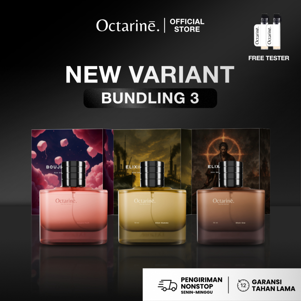 [ PROMO ] Octarine - Bundling 3 Botol Parfum 50ml Varian Baru | Parfum Perfume Minyak Wangi Wanita P