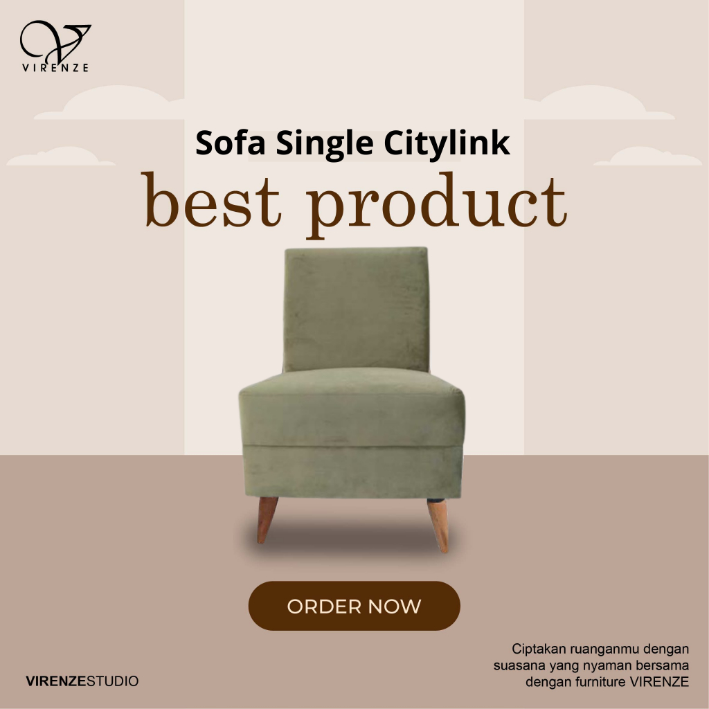 Sofa Single Citylink - Sofa 1 Seater Minimalis Premium Pilihan Keluarga | Semarang Solo Yogyakarta
