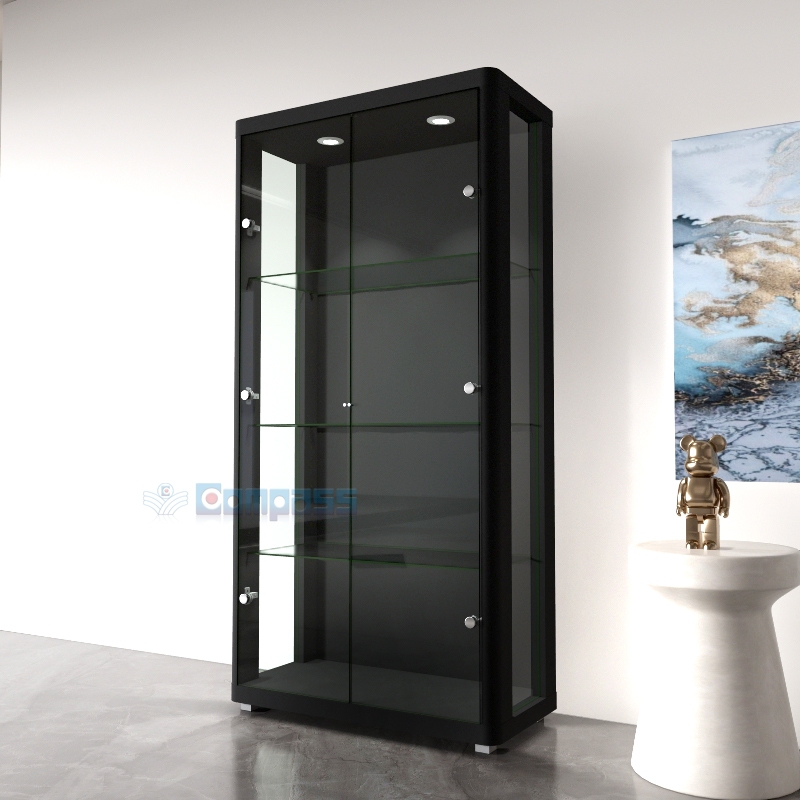 RX2 Lemari Pajang Display Cabinet Etalase 3 Rak Kaca Full Tempered Glass Besar Pajangan Tas Tempat K