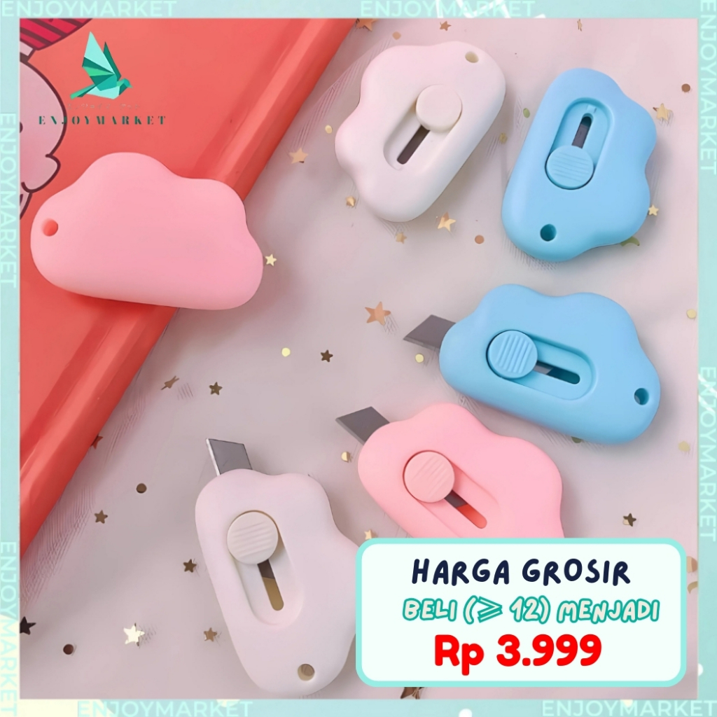 

Pisau Mini Cutter Pemotong Kertas Mini Portabel Warna Awan Untuk Alat Tulis Kantor