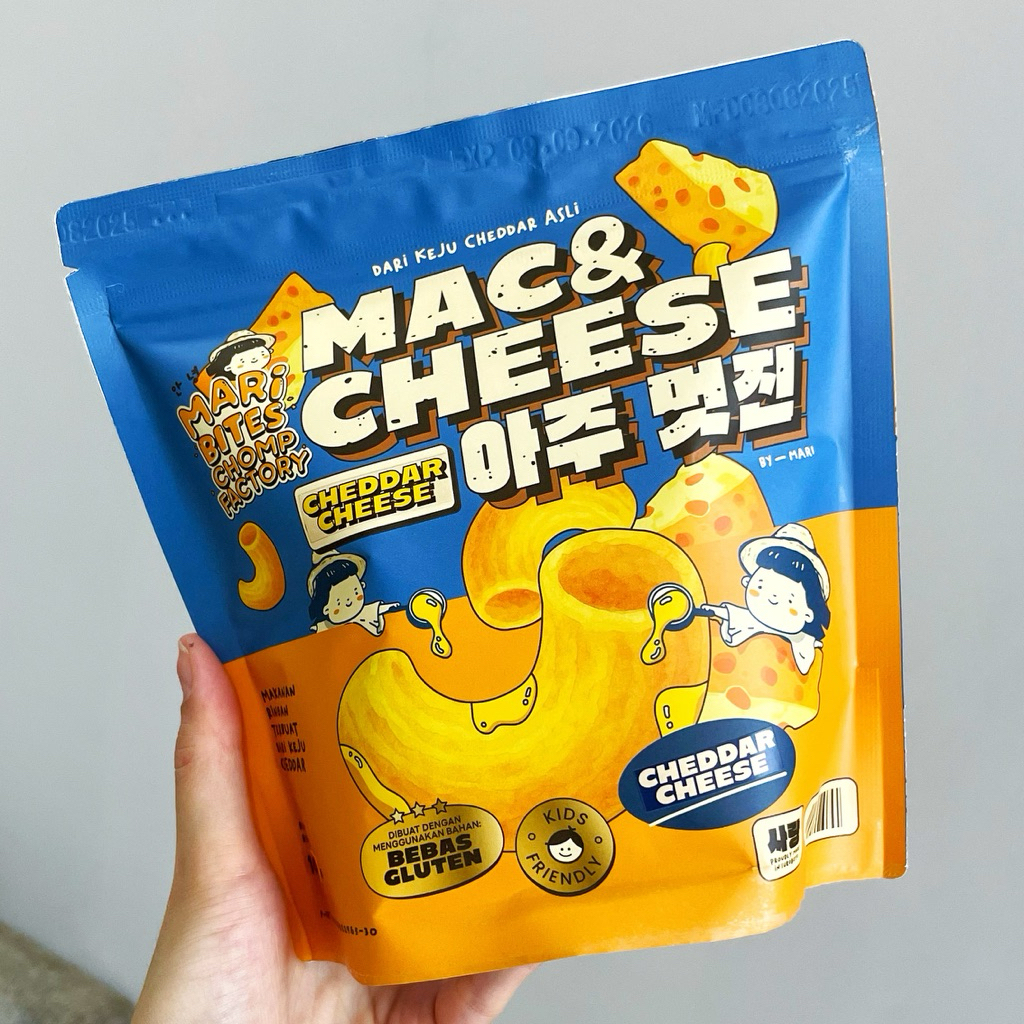

(GLUTEN FREE) Cheddar Cheese Original - Mari Bites Mac & Cheese / Snack Macaroni Dari Keju Cheddar Asli / Camilan Makaroni Bebas Gluten / Camilan Anak