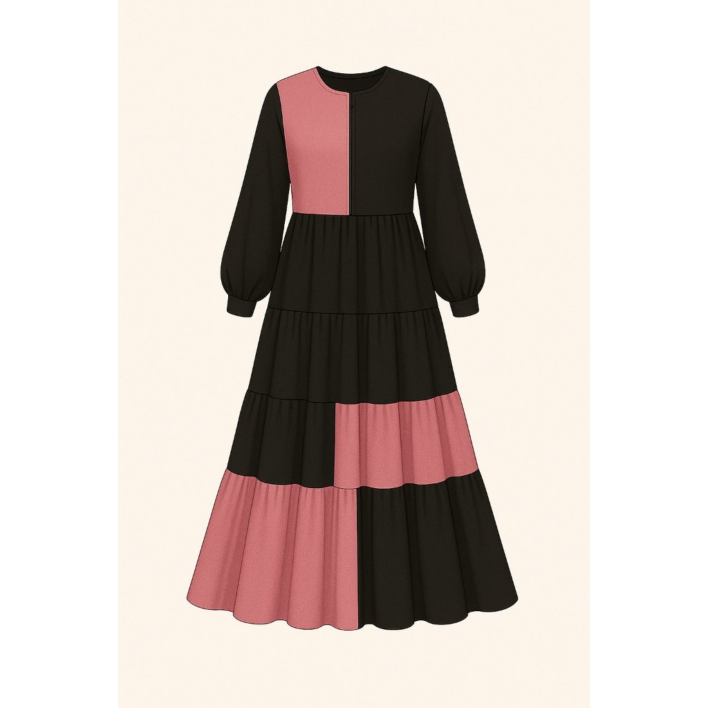 Gamis Faza II/Hitam mix Broklat