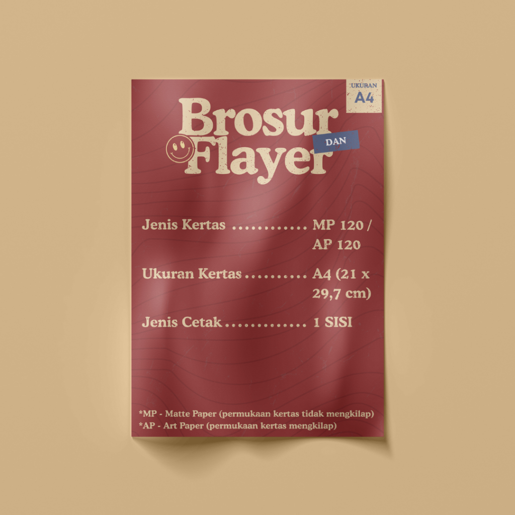

Brosur Flyer Leaflet A4 1 Sisi Art Paper 120 Fullcolor - Custom Desain