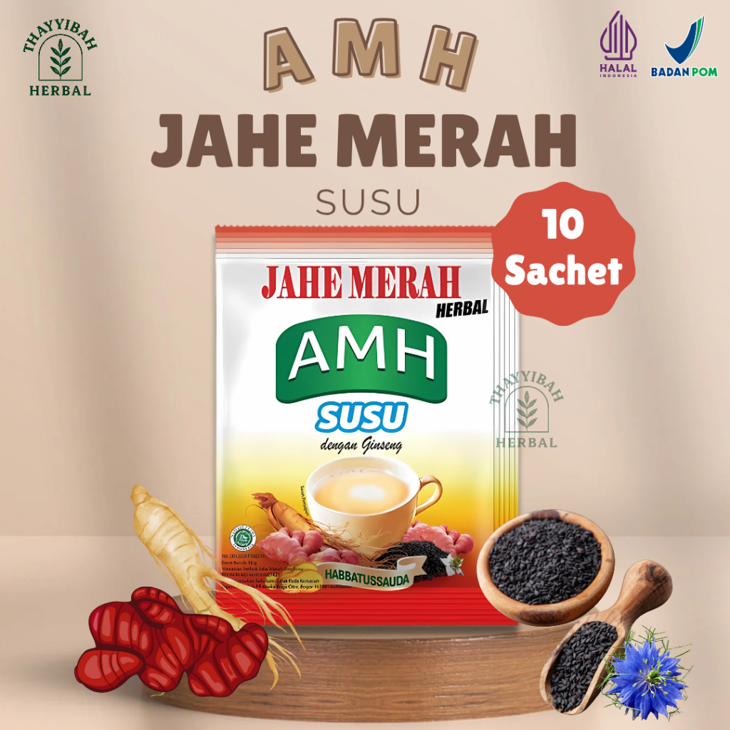 

AMH Jahe Merah Susu Habbatussauda Madu 10 Sachet
