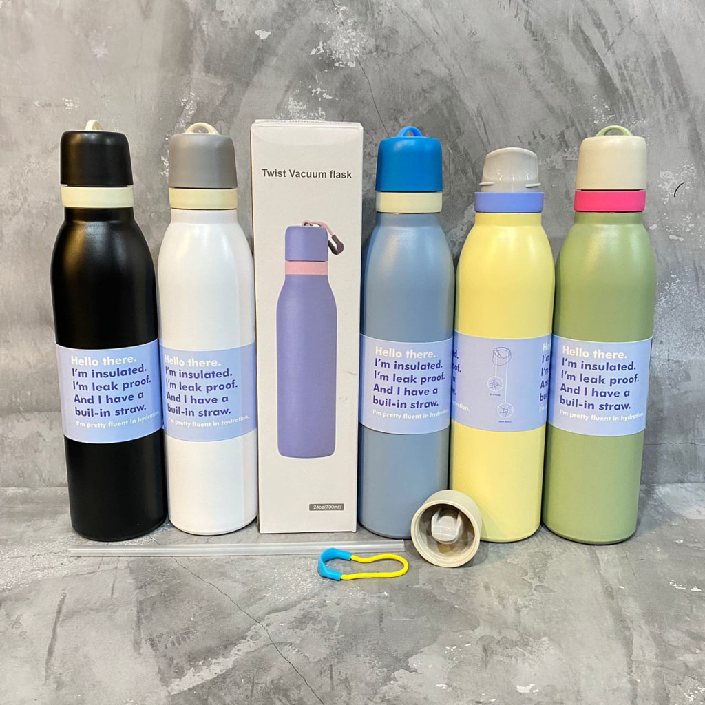 Tumbler Hydratone 500ml 700ml Stainless SUS 304 /  Tumbler FreeSip Twist Look Alike Stainless Steel 