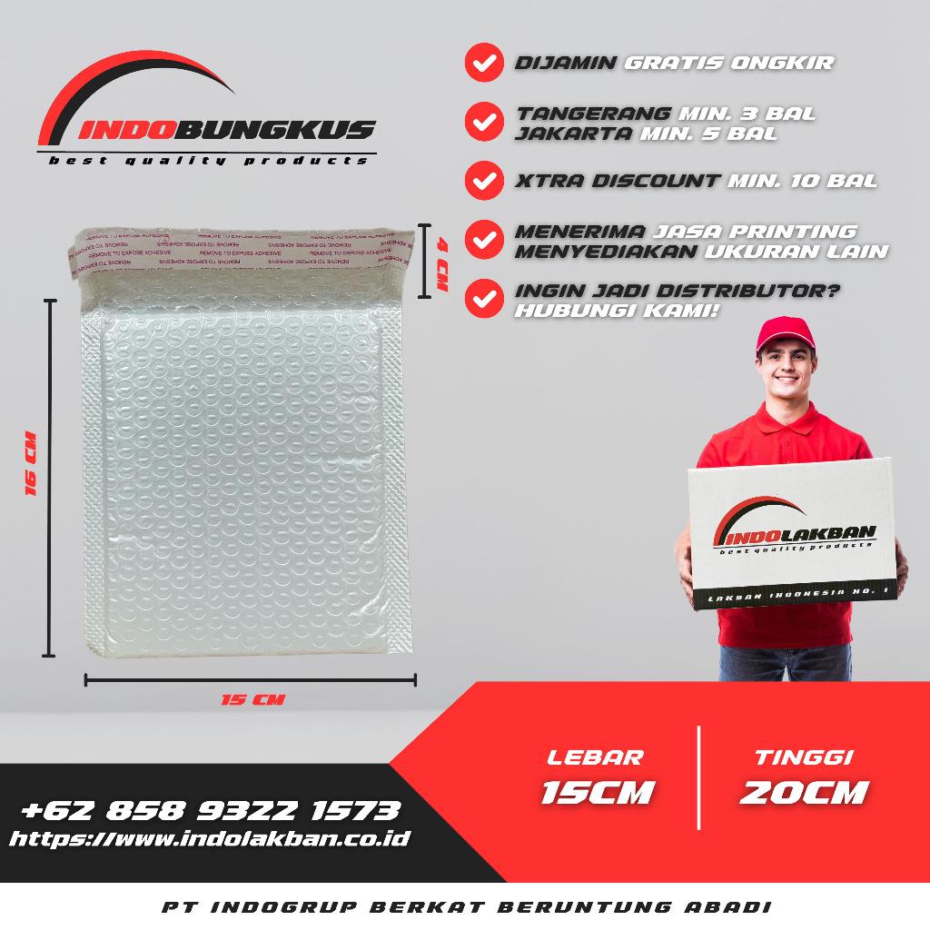 

Amplop Bubble Mailer Wrap Envelope Packaging 15x16 cm - Putih