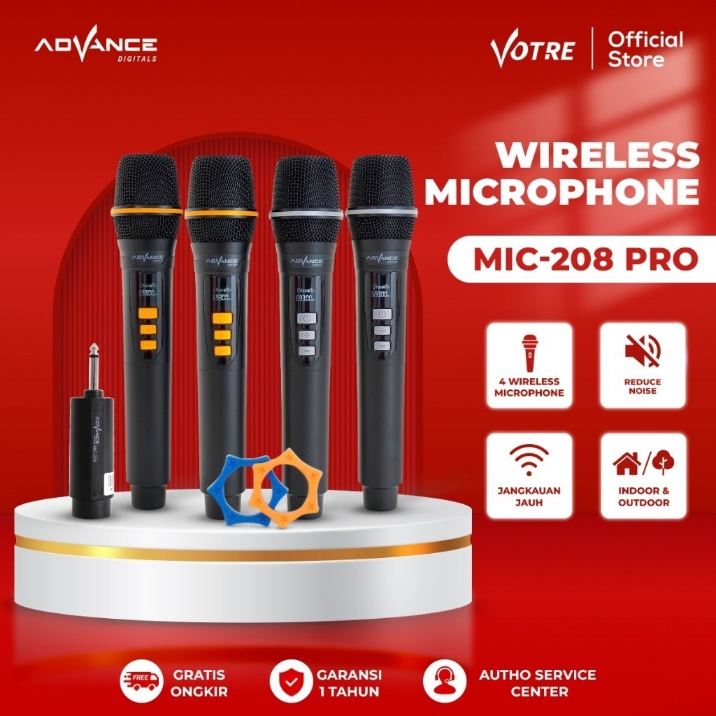 Advance MIC-208 PLUS isi 4 Pcs Mic Wireless Recharger